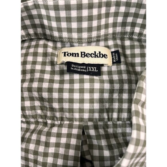 Tom Beckbe Mens XXL Green Plaid Button Down Shirt Short Sleeve Outdoor Hiking - Picture 4 of 6